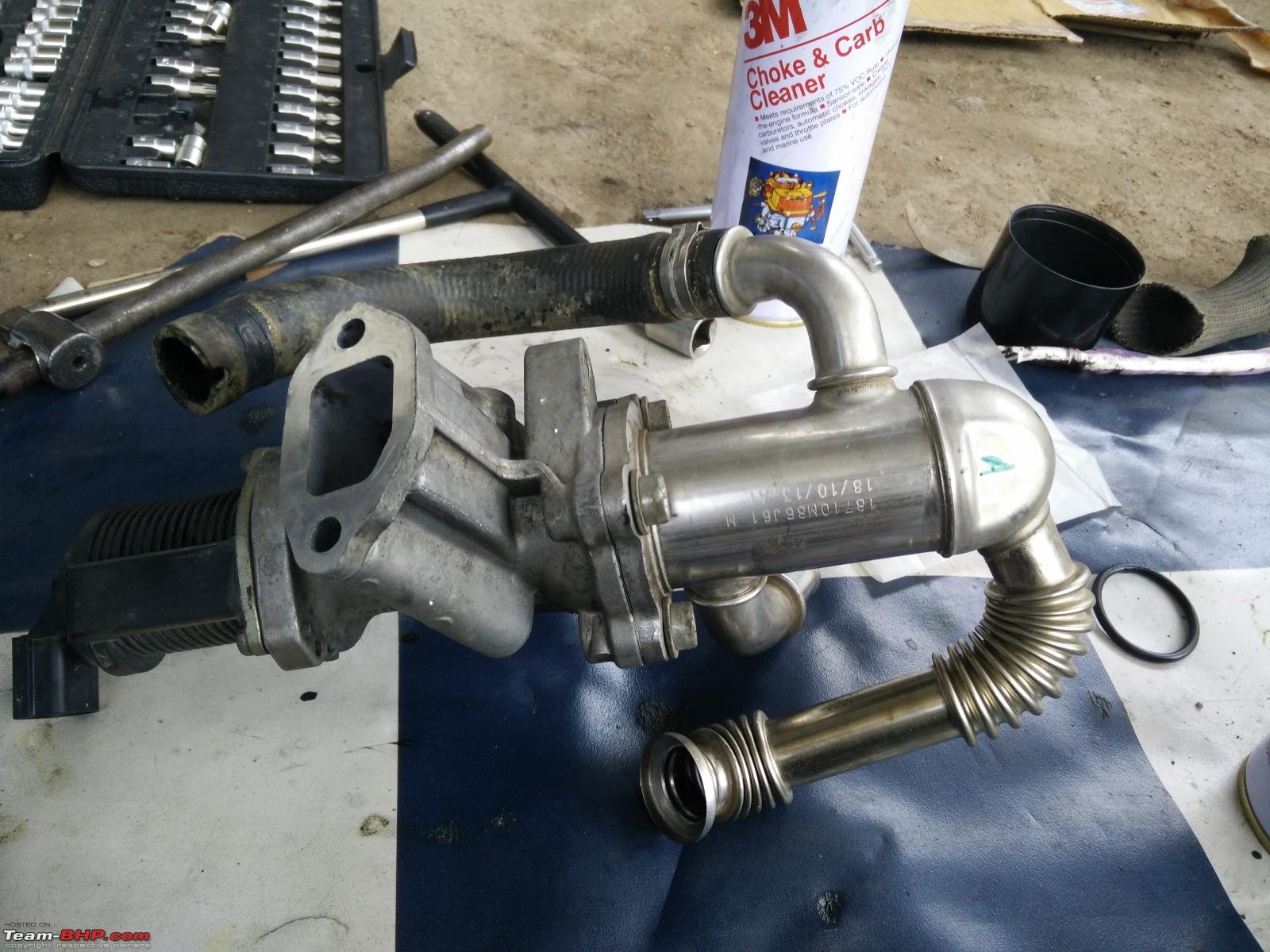 How do you clean the EGR valve on an engine?