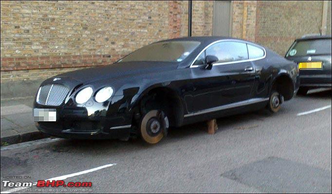 This black ones wheels gots nicked in balham London Name bentley 