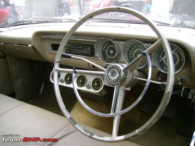 The dash picture of a 1960's Ford Fairlane and two pictures of the Hindustan