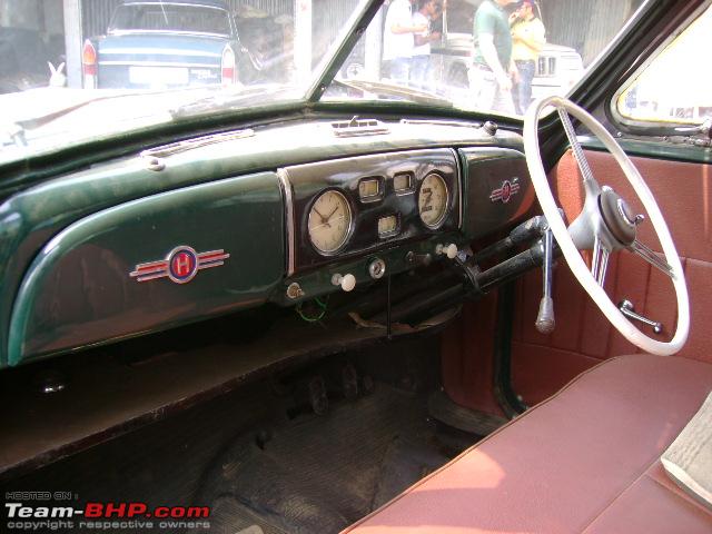 The dash picture of a 1960's Ford Fairlane and two pictures of the Hindustan