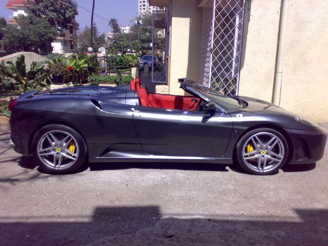 Pics Grey Ferrari F430 Spider with red interiors TeamBHP