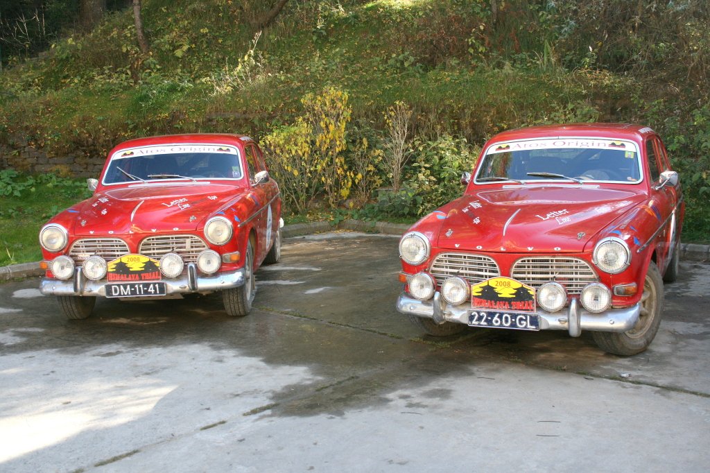 Two more sisters in red the Volvo 123 GT works team twinsfresh after a