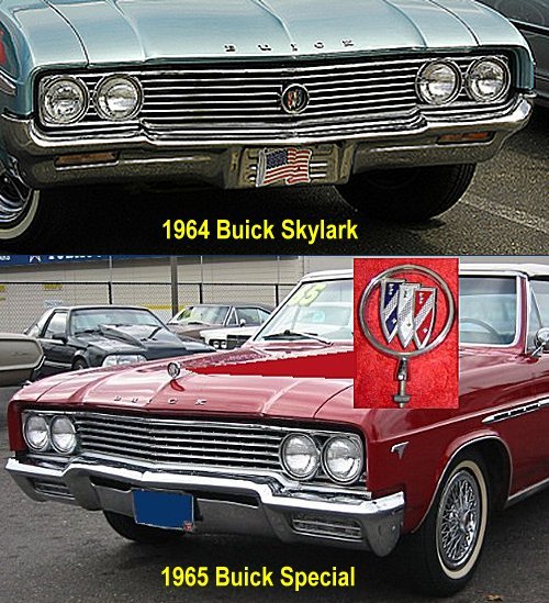 The 1964 Buick Skylark had the Buick TriShield in a circular badge inset in