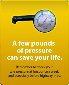 A few PSI can save your life. Check tyre pressure weekly