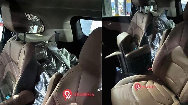 MG Hector Plus facelift with rear captain seats spied 