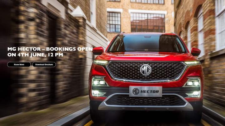 MG Hector bookings open on June 4, 2019 