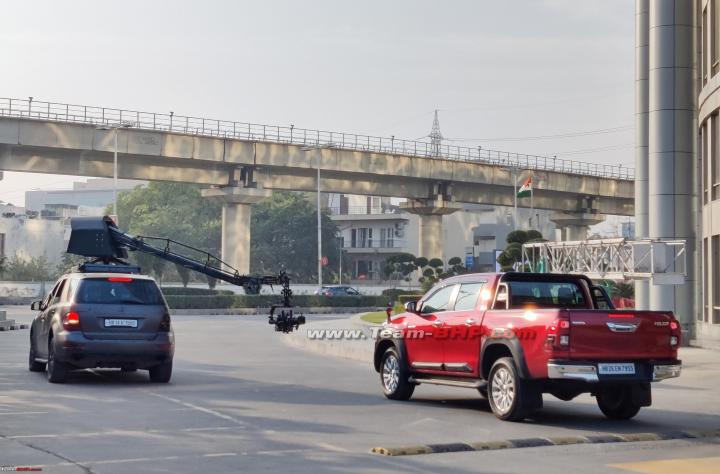 Toyota Hilux spotted during an ad shoot ahead of launch 