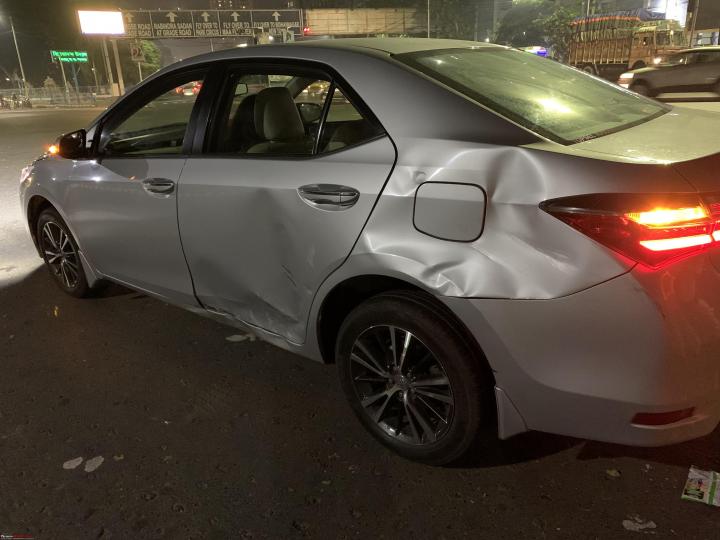 Biker jumps red light, crashes into my Toyota Corolla Altis 