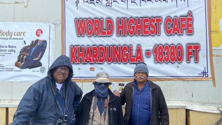 3 men over 65 years old doing Bangalore to Ladakh in a Scorpio Getaway 