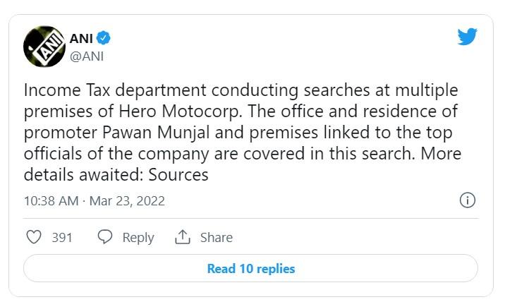 IT raids at Hero MotoCorp offices, Pawan Munjal residence 