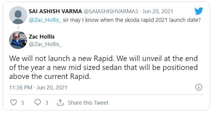 Skoda mid-size sedan to be unveiled by end-2021 