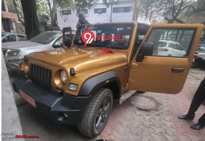 Mahindra Thar 4x2 spied in new Blazing Bronze colour 