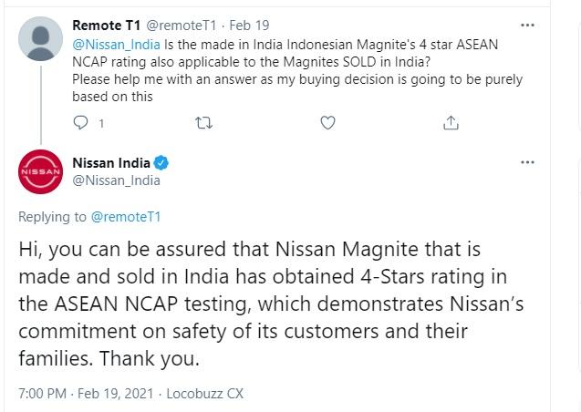 Nissan India confirms Magnite sold in India is safe 