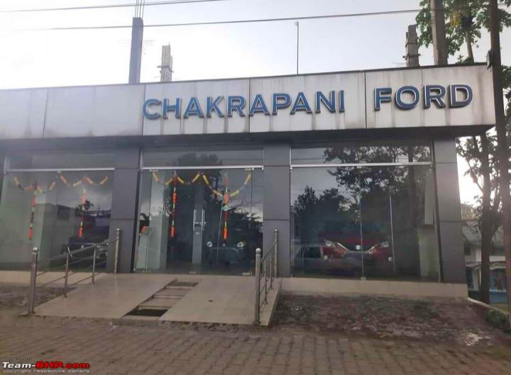 An ex-Ford showroom in Assam, now displaying Maruti cars 