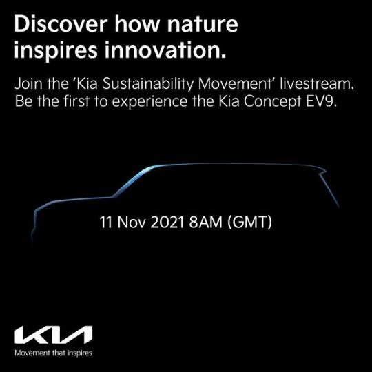 Kia EV9 flagship EV unveil on 11 November 
