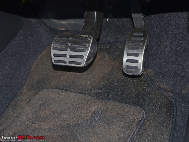 Why do some cars have a throttle pedal mounted on top and another down?