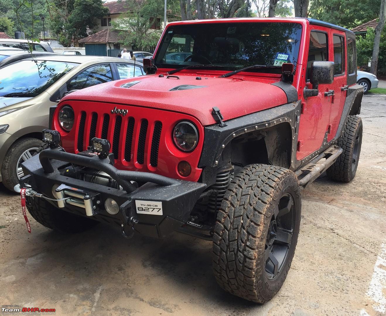 Pics: Red Jeep Wrangler  V6 from Coimbatore - Team-BHP