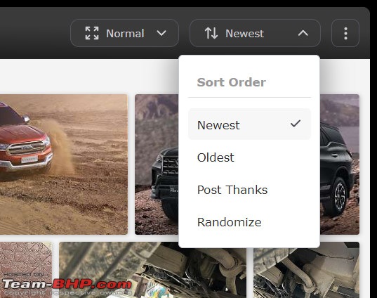 PhotoGallery v2.0 : A new way to view images on Team-BHP-sort.jpg
