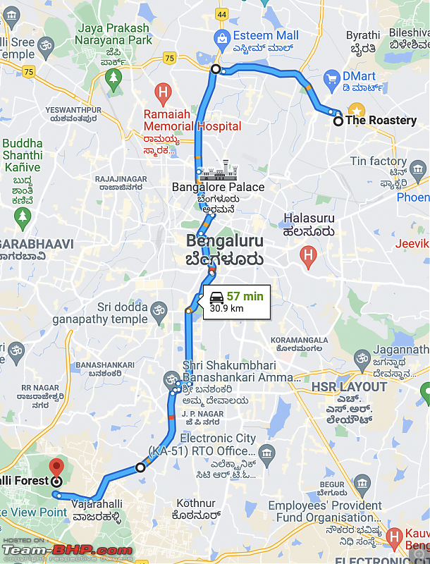 Cycling destinations around Bengaluru-turahalliroute.png