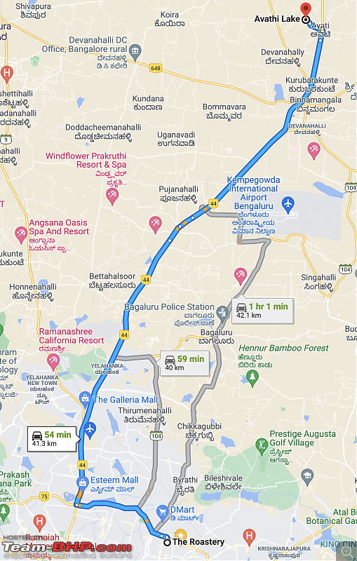 Cycling destinations around Bengaluru-avathilakeroute.png