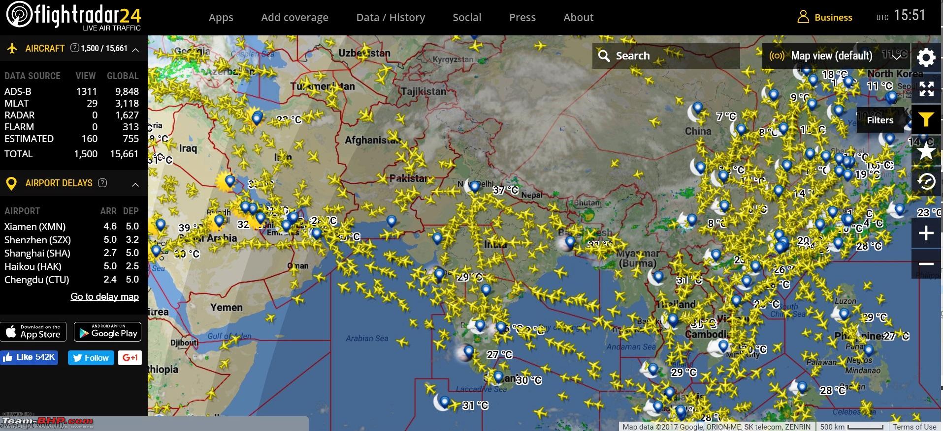 Live Flight Tracker. My experience as a host Team-BHP