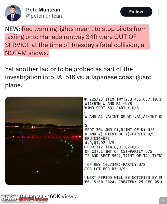 Japan Airlines A350 plane collides with Coast Guard plane at Haneda airport | 379 evacuated, 5 dead-screenshot_20240104110839.jpg