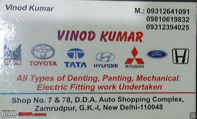 Plastic bumper welding & painting - Vinod & Hassan (Zamrudpur, New Delhi)-bumperwala-visiting-card.jpg