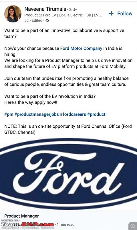 Rumour: Ford coming back as an EV-only company | Posts job opportunities-fordindiaevhiring.jpg