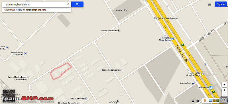 Tata Authorised Service Center - Narain Singh & Sons (Jahangirpuri, New Delhi). EDIT: Now closed!-google-map-nss.png