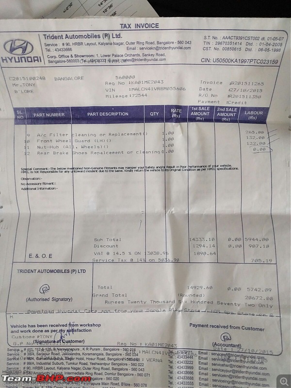 Trident Hyundai Kalyan Nagar fraud - Charges me for spark plugs in a diesel car!-bill3.jpg