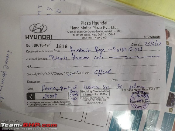 Plaza Hyundai (Delhi) - Horrible experience buying a Verna-booking-amount.jpeg