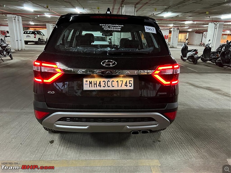 Brand new Hyundai Alcazar: Number plate riveted on crookedly by the dealer-hyundai-alcazar-number-plate.jpeg