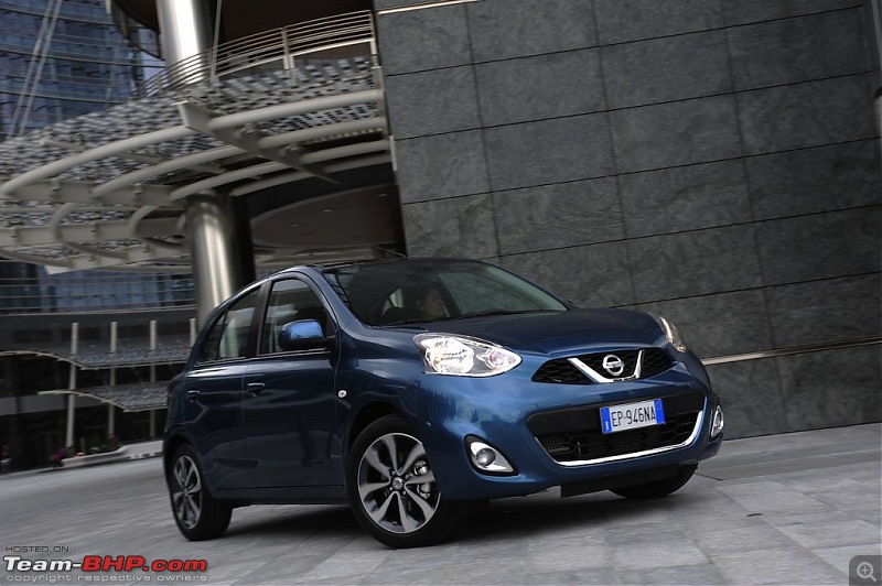 Nissan Micra facelift - Spotted in full skin. EDIT : Now in Pune!-2013nissanmicrafaceliftfrontthreequarterright1024x681.jpg