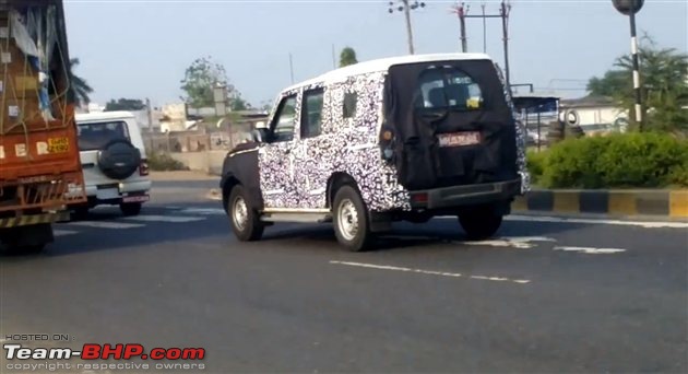 2014 Mahindra Scorpio Facelift (W105). EDIT: Now launched at Rs. 7.98 lakhs-mahindrascorpiofaceliftspiedgujaratrear.jpg