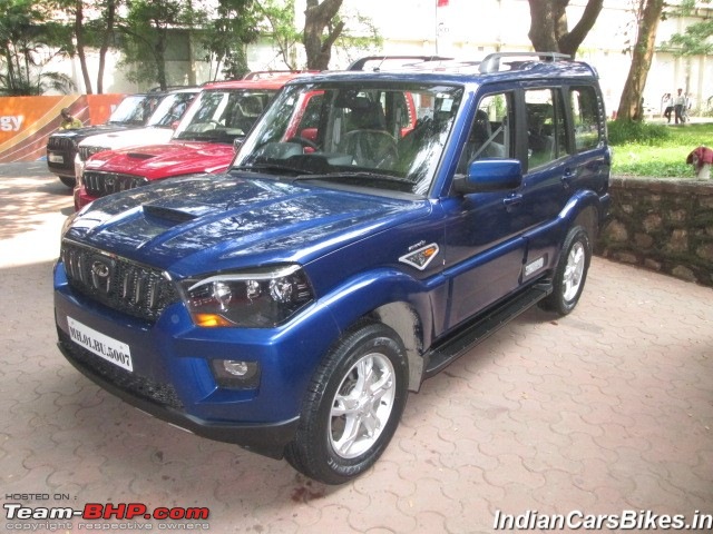 2014 Mahindra Scorpio Facelift (W105). EDIT: Now launched at Rs. 7.98 lakhs-2014mahindrascorpioblueprofile.jpg