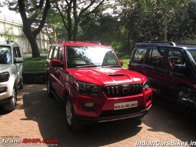 2014 Mahindra Scorpio Facelift (W105). EDIT: Now launched at Rs. 7.98 lakhs-2014mahindrascorpiored.jpg