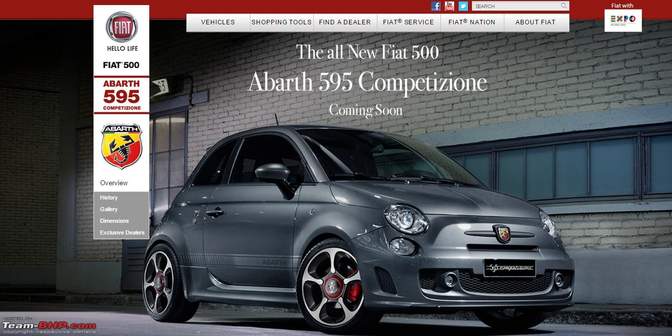Fiat Abarth 595 Competizione revealed on Fiat India's website - Team-BHP