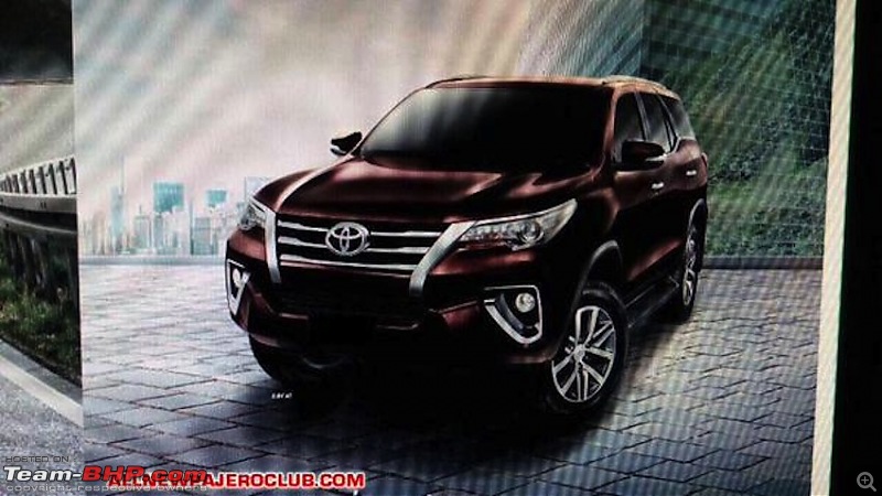 New Toyota Fortuner caught on test in Thailand-2016toyotafortunerfrontbrochureleaked.jpg