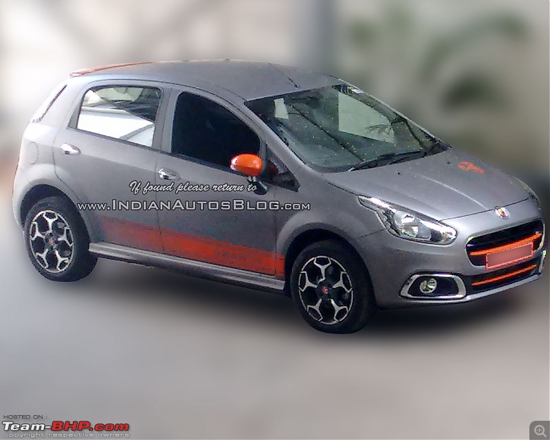 A Close Look: Fiat Punto Abarth. EDIT: Now launched at Rs. 9.95 lakhs!-fiatabarthpuntoevofrontquarterindiadealerspied.jpg