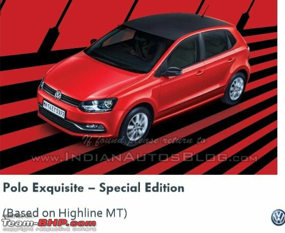 VW Polo Exquisite & Vento Highline Plus editions coming up. EDIT: Launched-vwpoloexquisiteedition.jpg