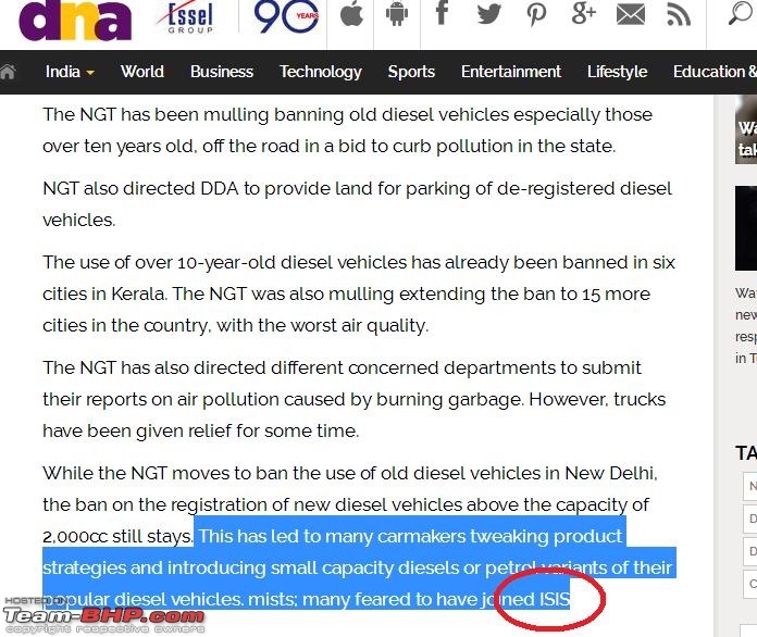 July 2016: NGT tells Delhi to deregister all Diesel Vehicles over 10 years old-dna-news.jpg