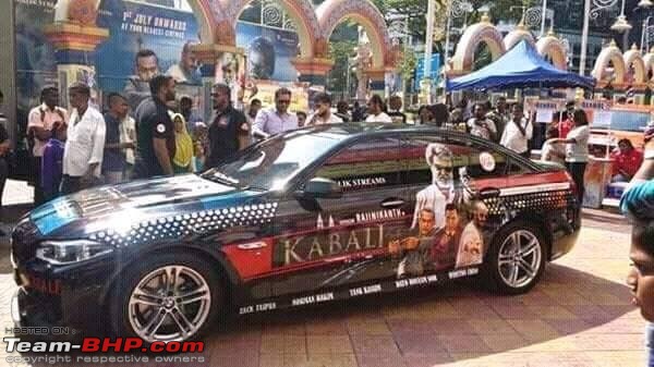 Maruti Swift and other cars with 'Kabali' artwork-kabalirajinikanthbmw.jpg