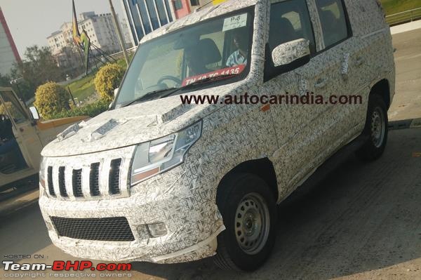 The Mahindra TUV300 Plus. EDIT: Priced at Rs. 9.70 lakh-mahindratuv500tuv300xlfrontspiedtesting.jpg