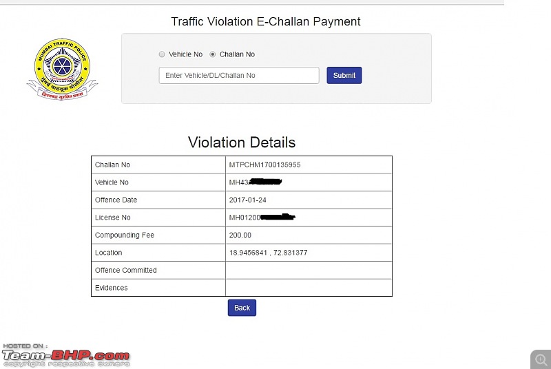 Mumbai Police's eChallans System for Traffic Violations. EDIT: Now Maharashtra-wide-challan.jpg