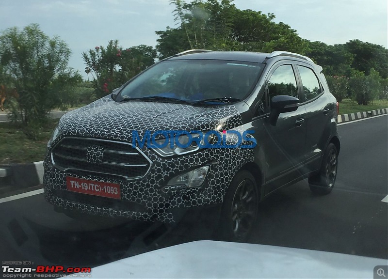 The 2017 Ford EcoSport Facelift caught testing in India. EDIT: Now launched at Rs 7.31 lakhs-2017fordecosportfaceliftspiedtestingblacktopendvariant.jpg