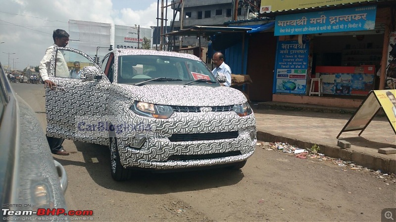 Mahindra KUV100 NXT. Now launched at Rs. 4.39 lakh-mahindrakuv100faceliftspyimagesfrontangle.jpeg