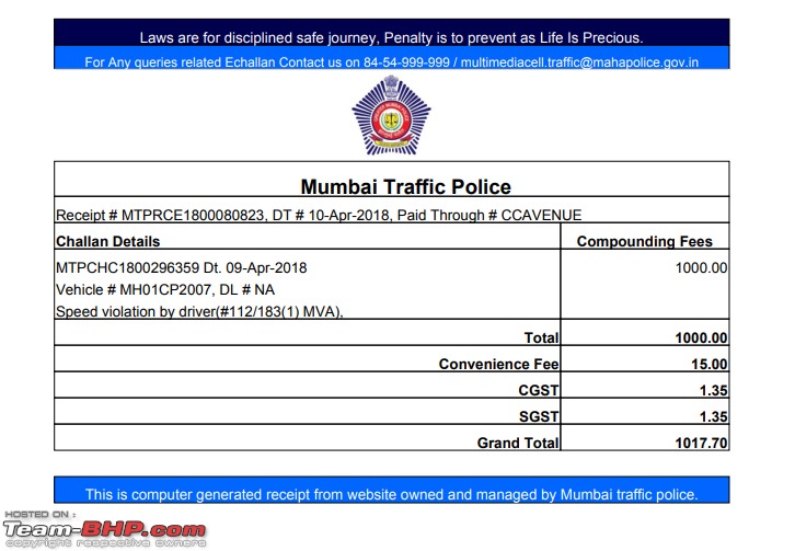 Mumbai Police's eChallans System for Traffic Violations. EDIT: Now Maharashtra-wide-e-challan.jpg