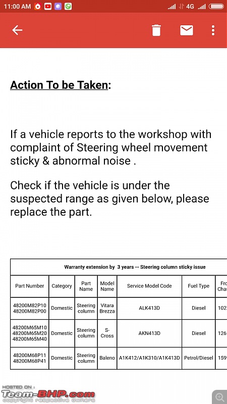 Maruti's service circular for the Baleno, S-Cross & Vitara Brezza steering. EDIT: Swift & Dzire too-2.jpeg