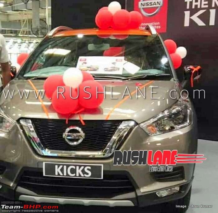 The Nissan Kicks Crossover. EDIT: Launched at Rs. 9.55 lakhs-nissankickssuvproductionindiarollout.jpg