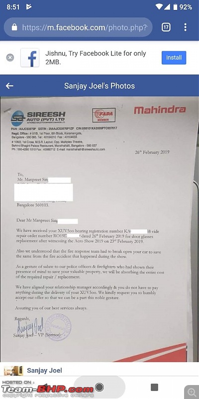 2019 Aero India Fire - Toyota, Tata & VW and local Mahindra Dealer reach out to customers-c701cfde671e491b86b1e75c420ff95e.jpeg